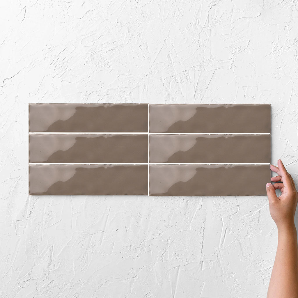 Block Charcoal Gloss 76x302mm