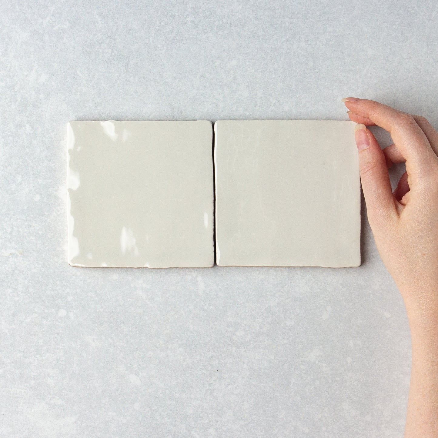 Handmade Gloss Ash Grey 100x100mm