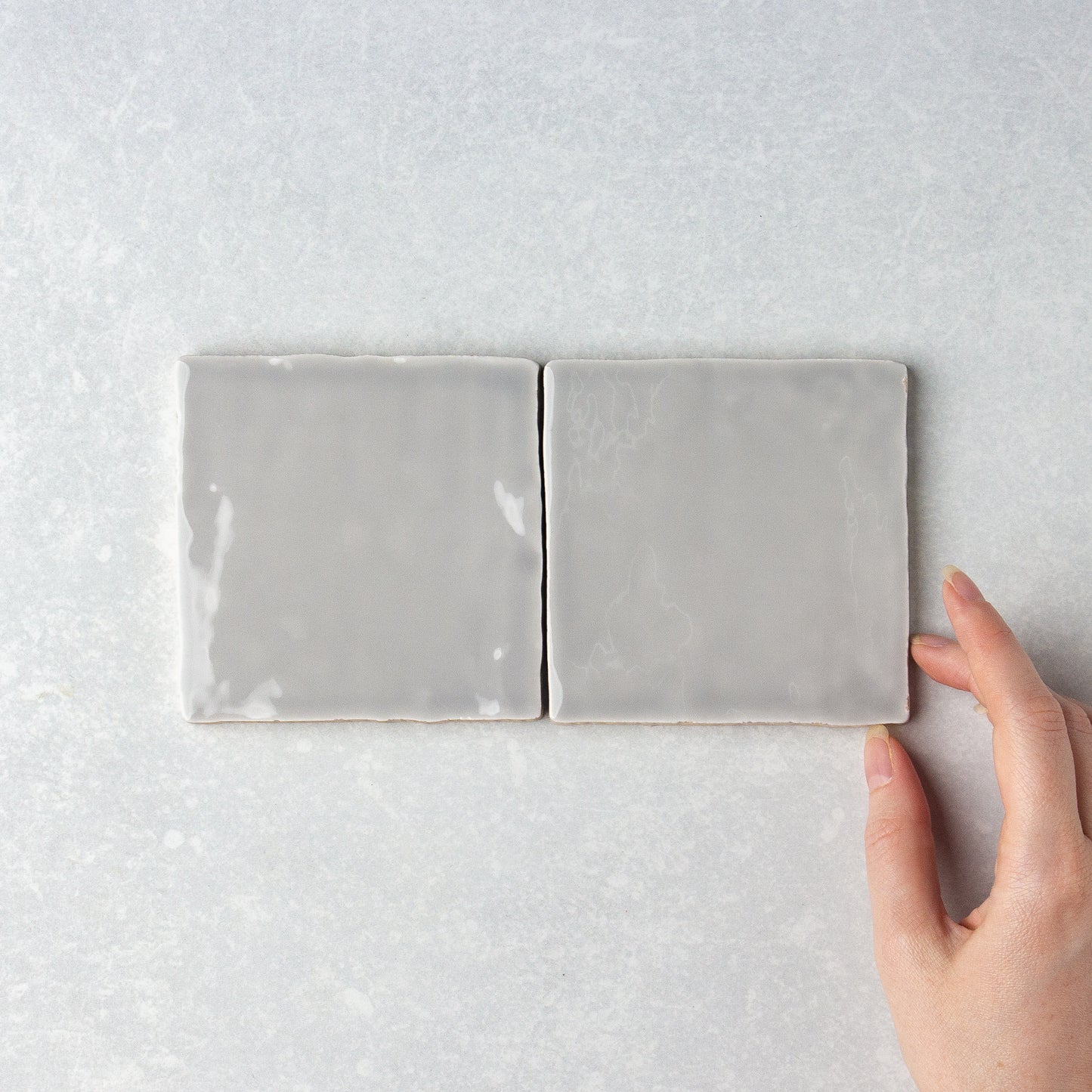 Handmade Gloss Grey 100x100mm