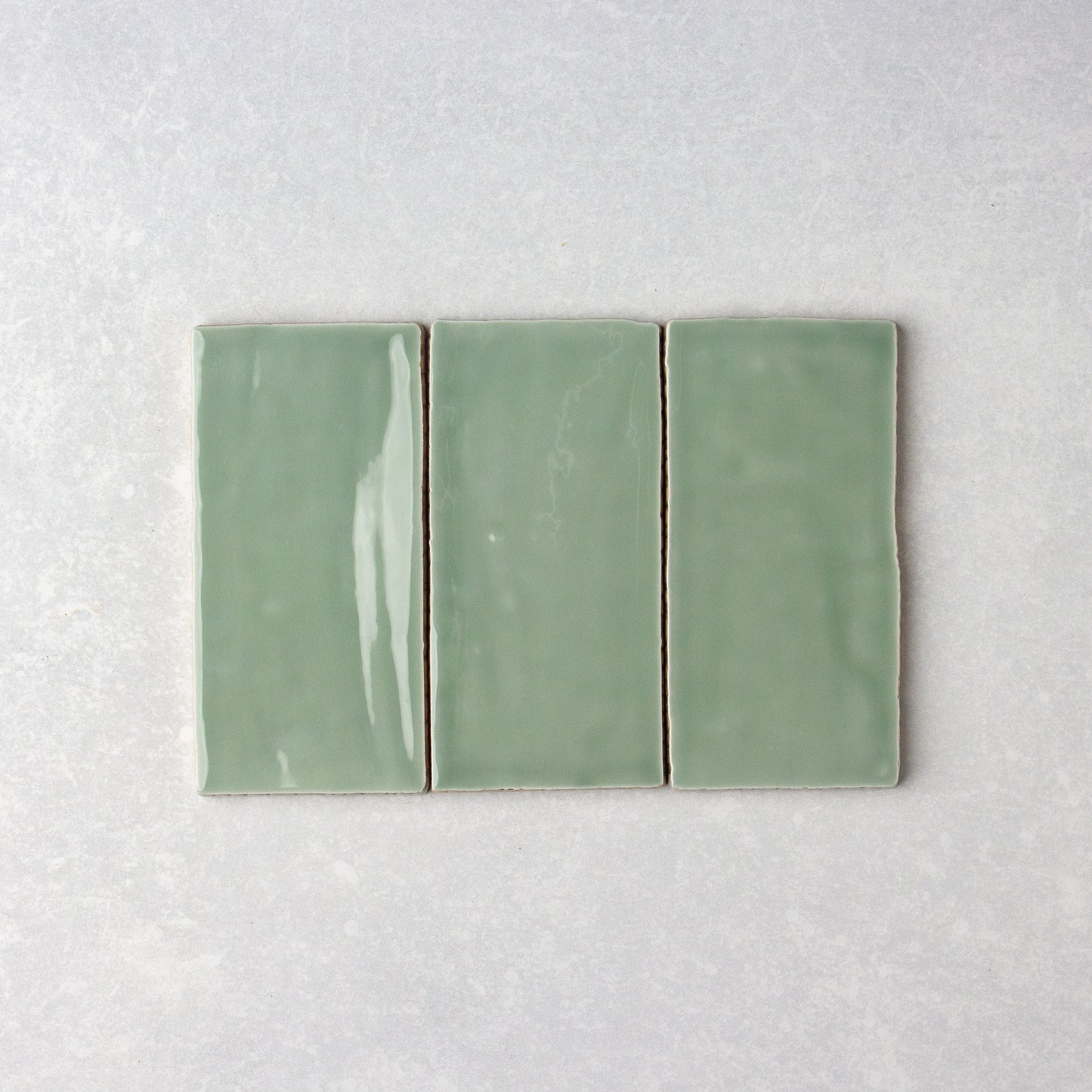 Spanish Handmade Gloss Sage 75x150mm