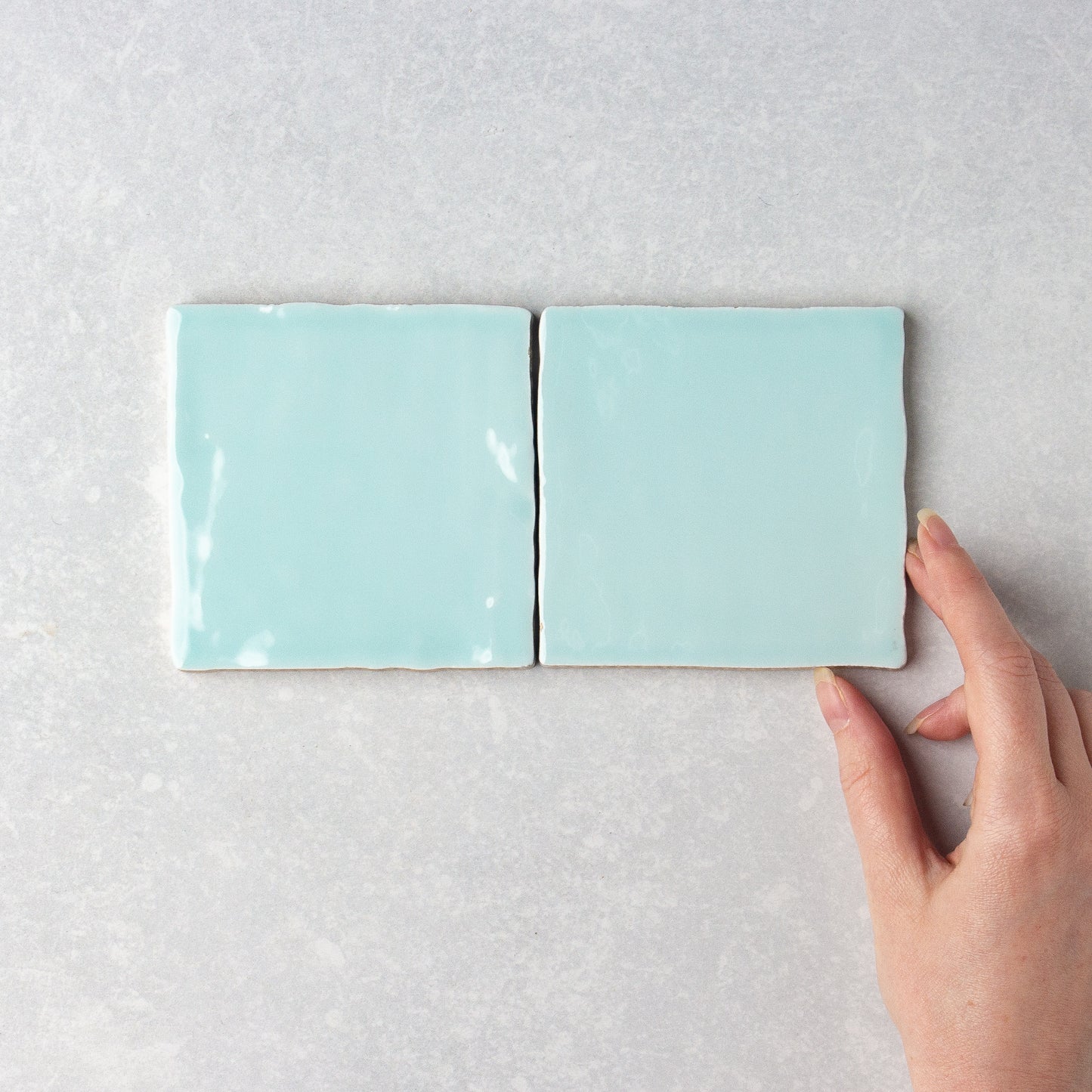 Handmade Gloss Aqua 100x100mm