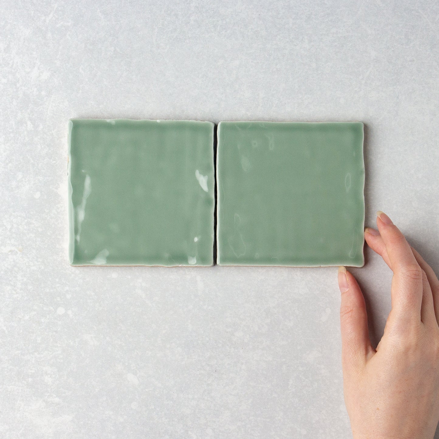 Handmade Gloss Sage 100x100mm