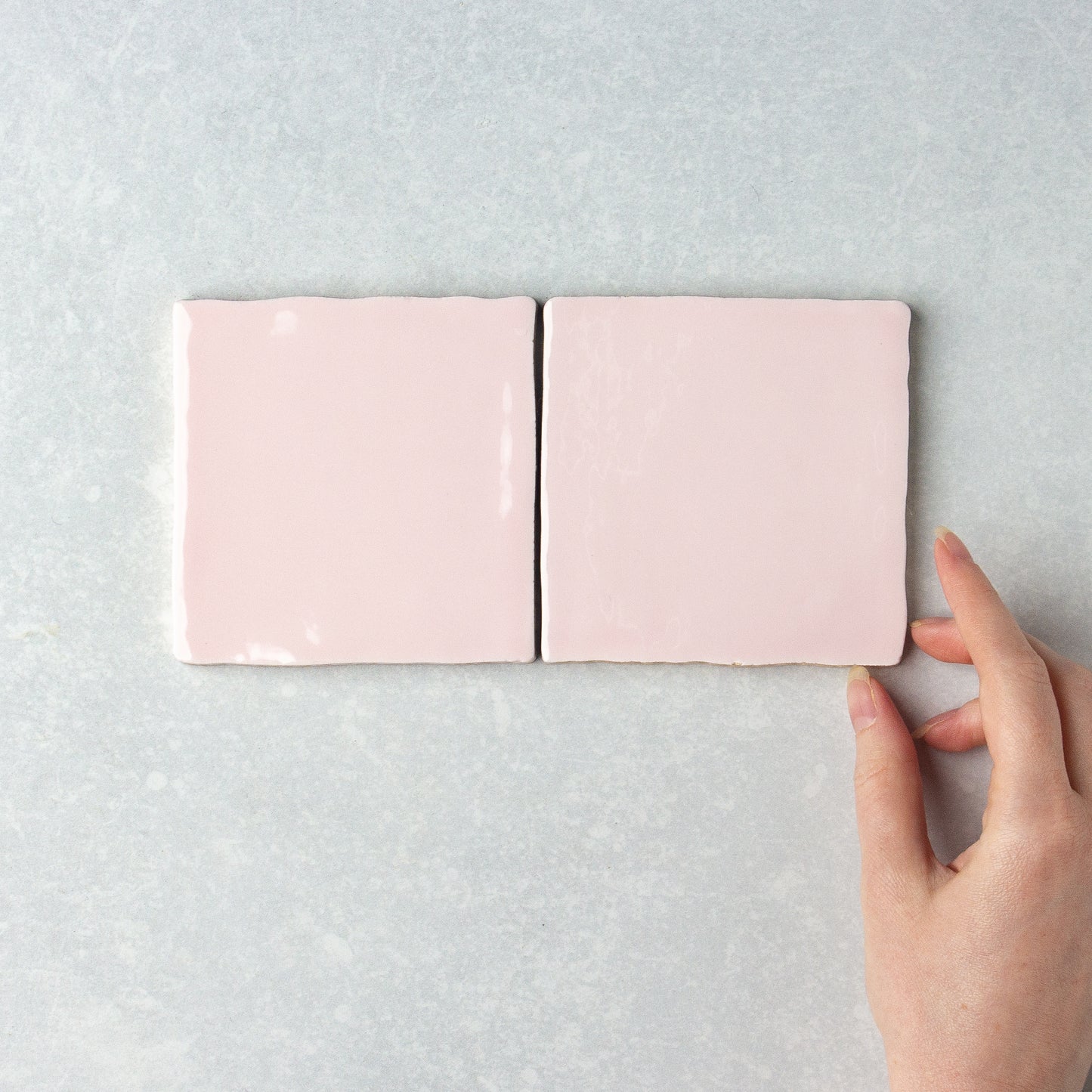 Handmade Gloss Soft Pink 100x100mm