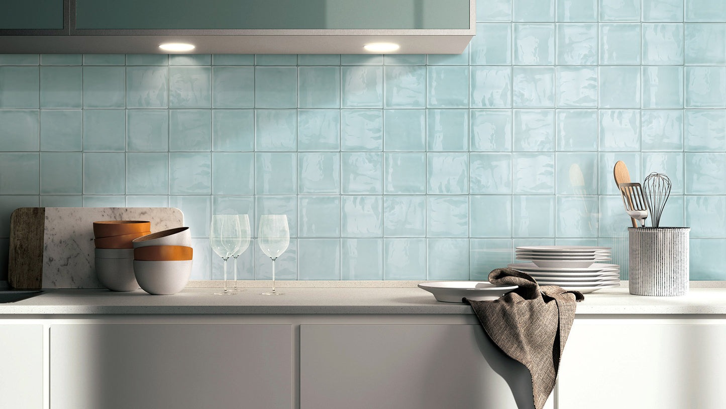 Luxe Sky Blue 100X100mm Gloss