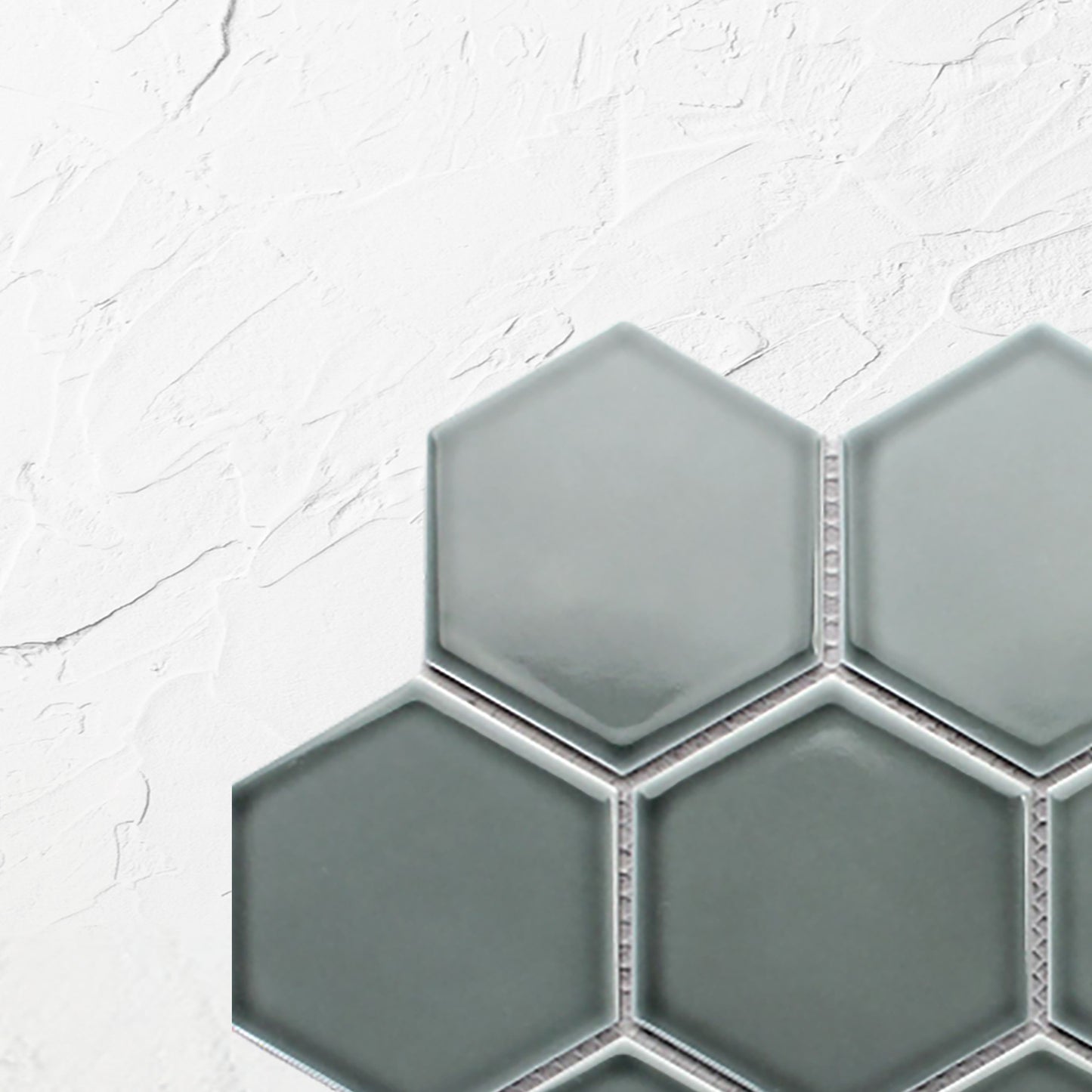 Water Green Gloss Porcelain Glazed Hexagon 95x110mm