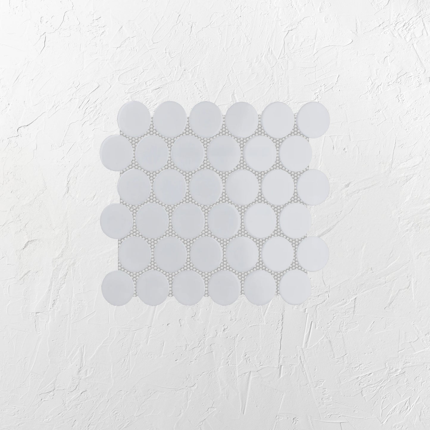 White Matte Porcelain Glazed Penny Round 48mm