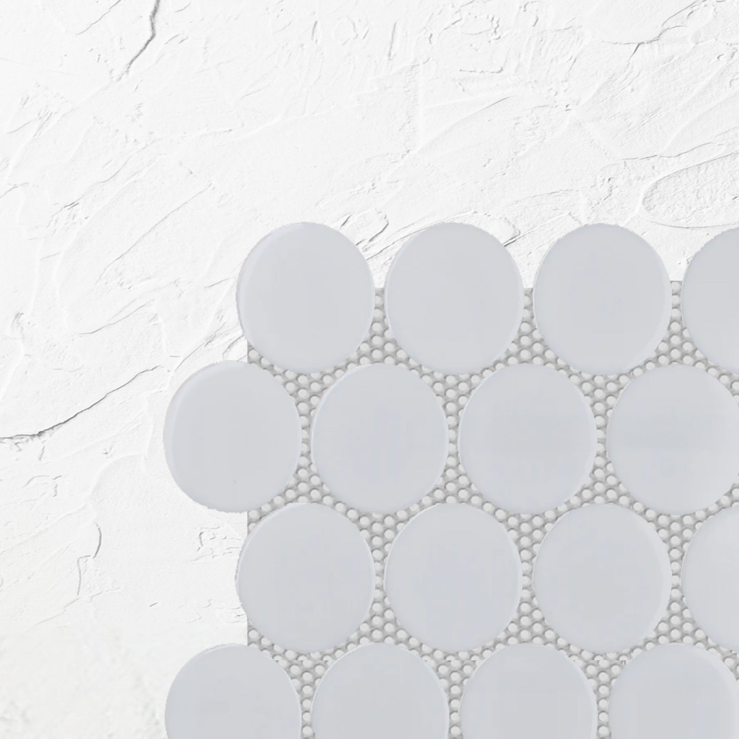 White Matte Porcelain Glazed Penny Round 48mm