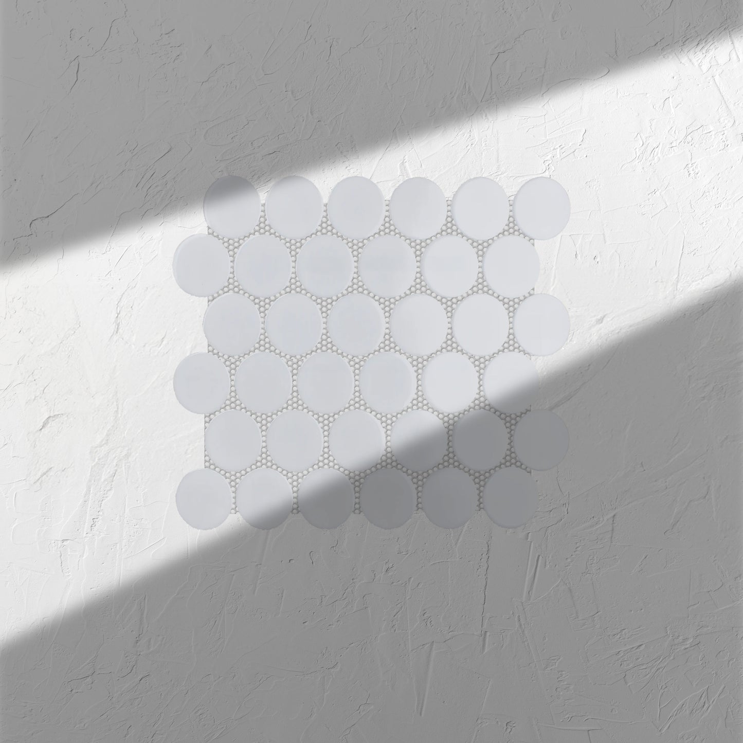 White Matte Porcelain Glazed Penny Round 48mm