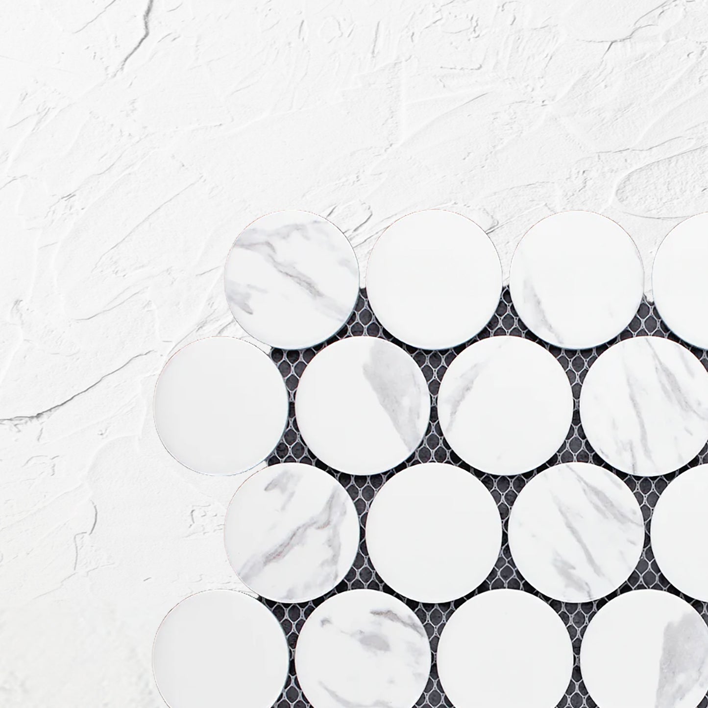 Carrara Look Matte Porcelain Glazed Penny Round 48mm