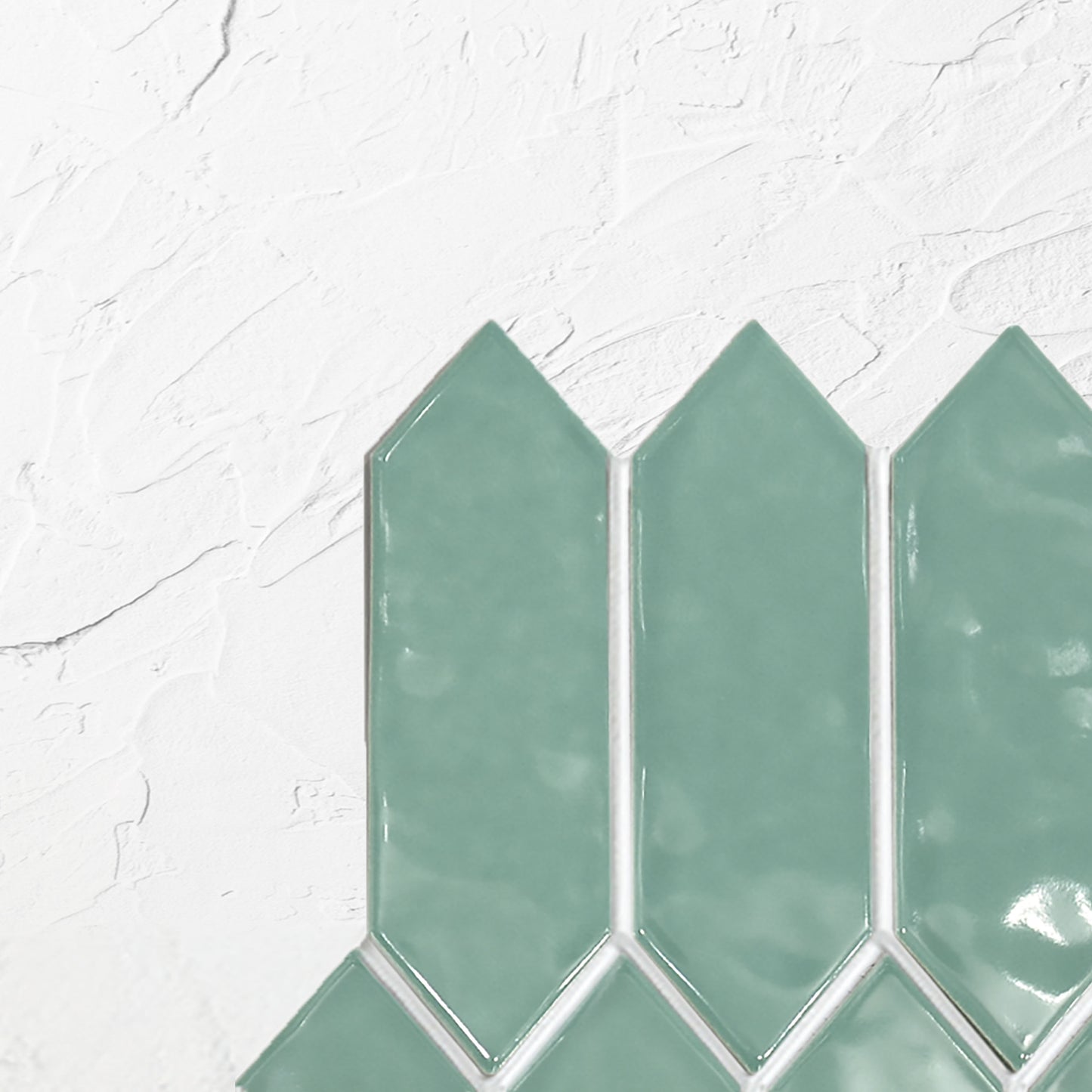 Dark Green Gloss Porcelain Glazed Ripple Surface Arrow 55x195mm