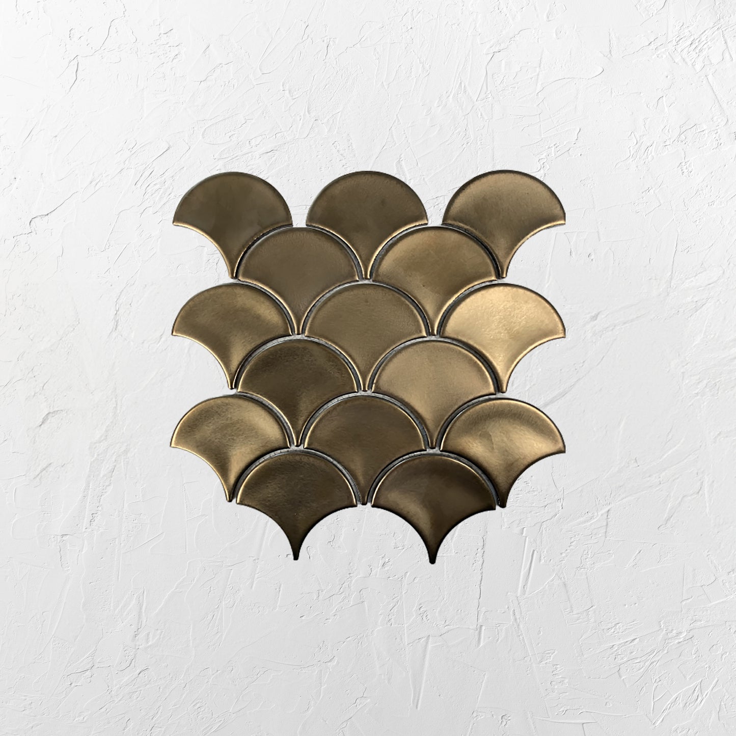 PGFS-0009 Bronze Metal Plated Matte Glazed Porcelain Fishscale