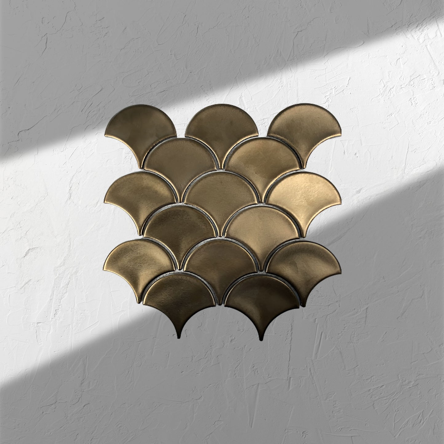 PGFS-0009 Bronze Metal Plated Matte Glazed Porcelain Fishscale