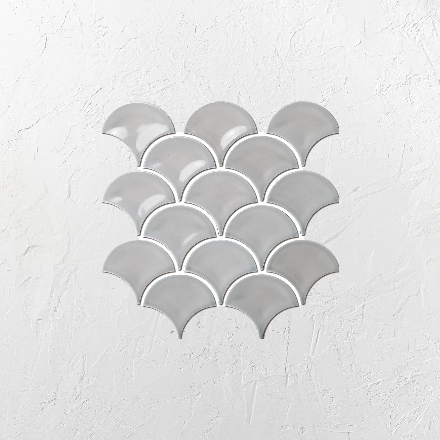 PGFS-5067 Ash Grey Gloss Glazed Porcelain Fishscale 95x87mm
