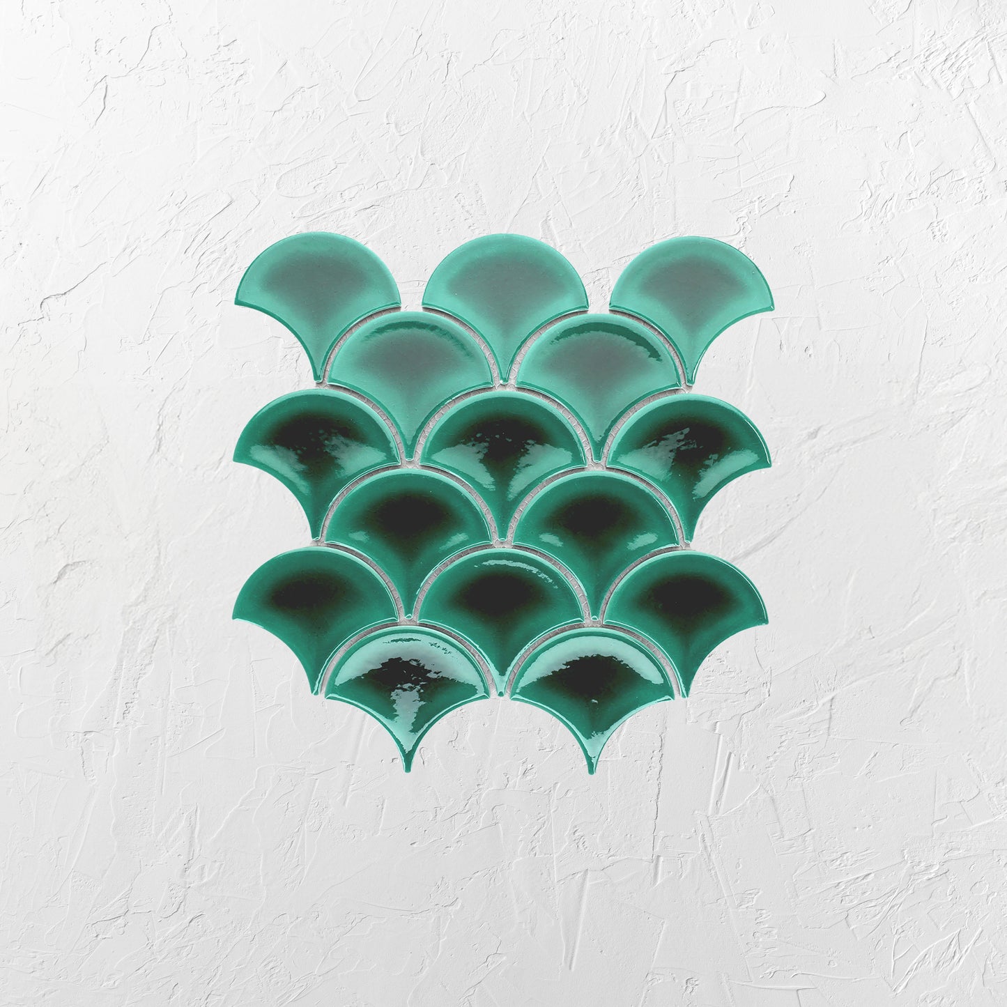PGFS-8889 Reef Green Gloss Glazed Porcelain Fishscale 95x87mm