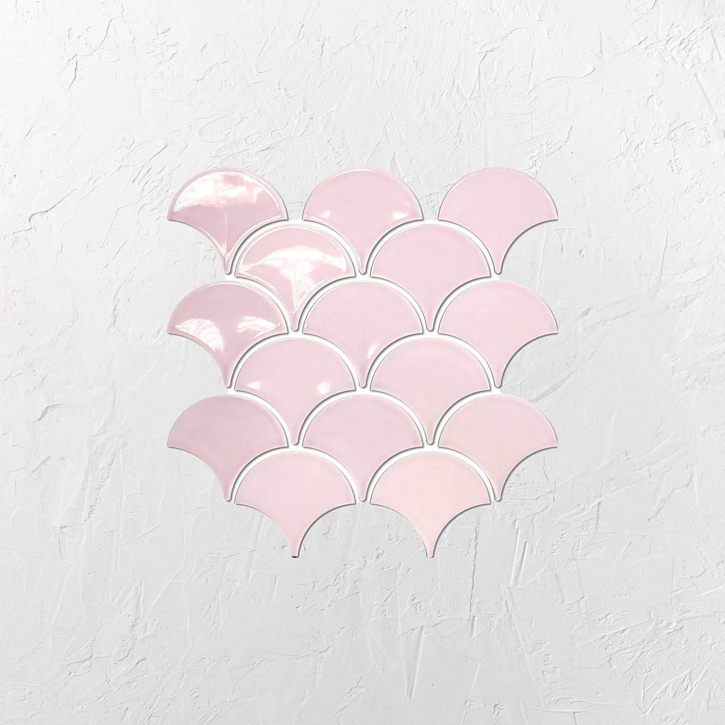 PGFS-2408 Pastel Pink Gloss Glazed Porcelain Fishscale 95x87mm