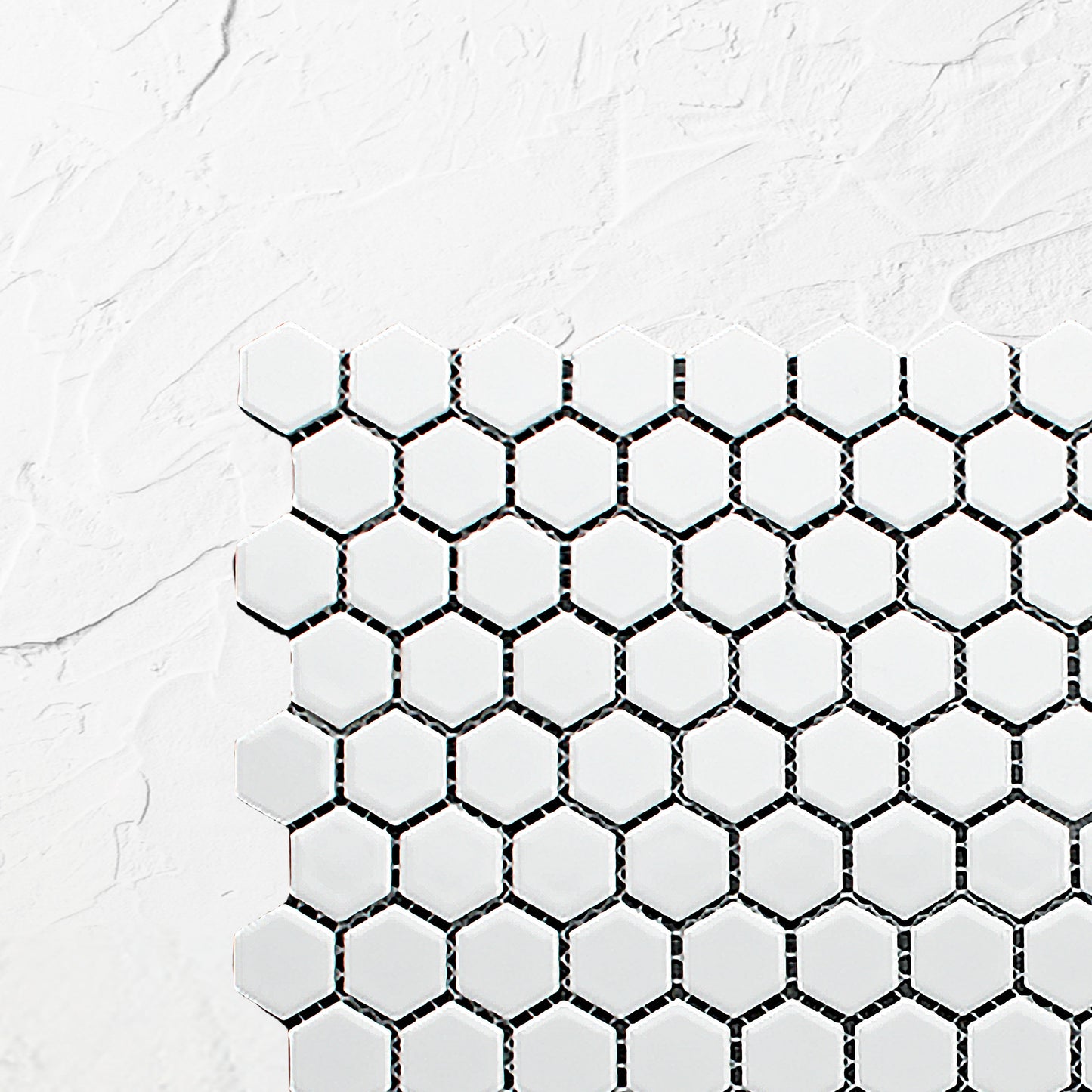 White Gloss Porcelain Glazed Hexagon 23mm