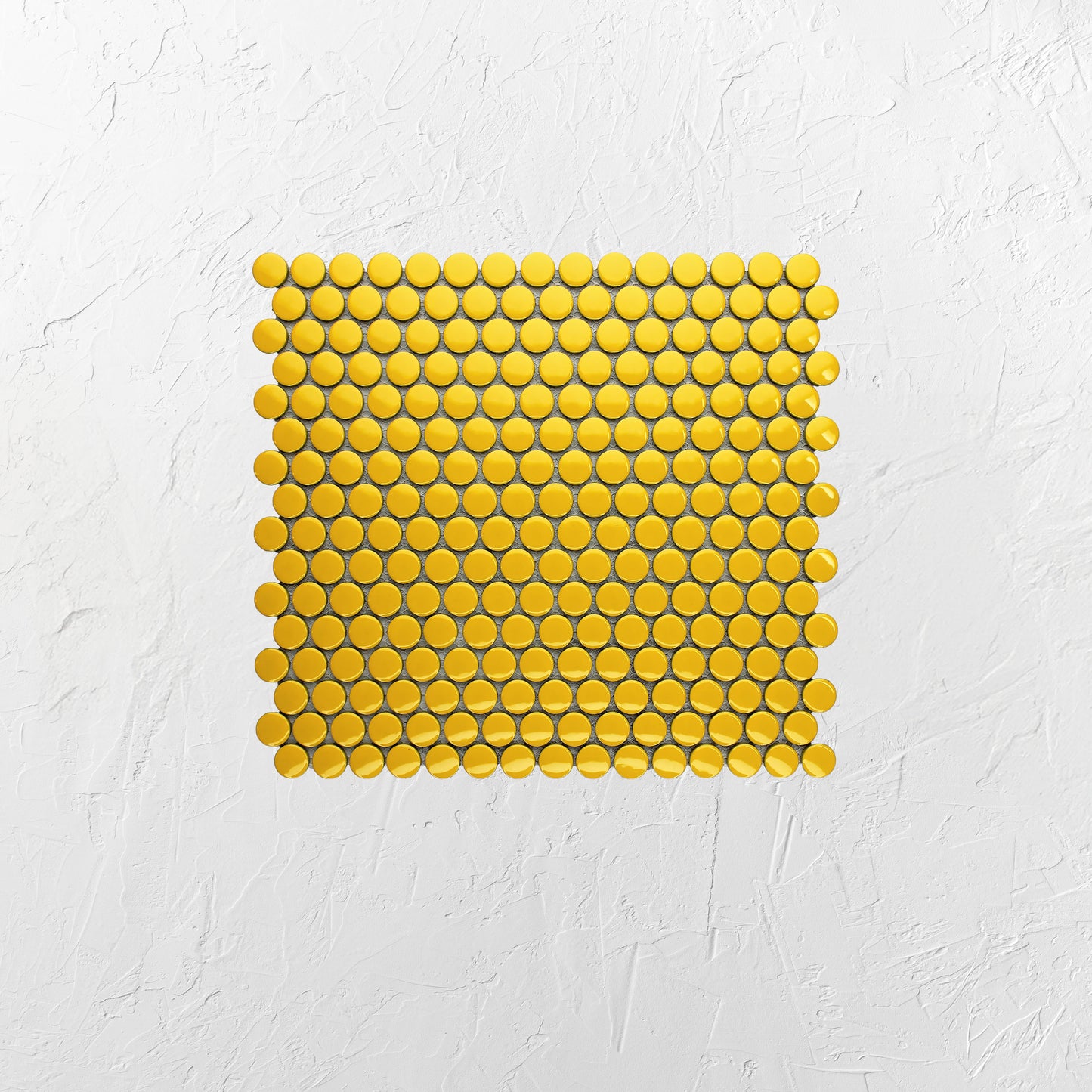 Yellow Gloss Diameter Glazed Porcelain Penny Round 19mm