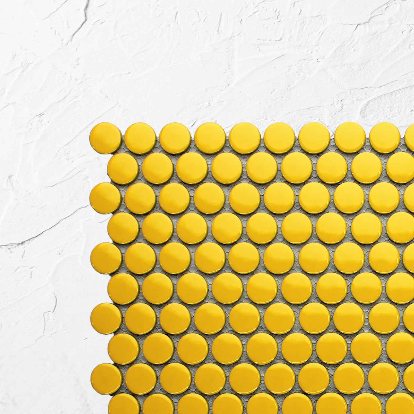 Yellow Gloss Diameter Glazed Porcelain Penny Round 19mm