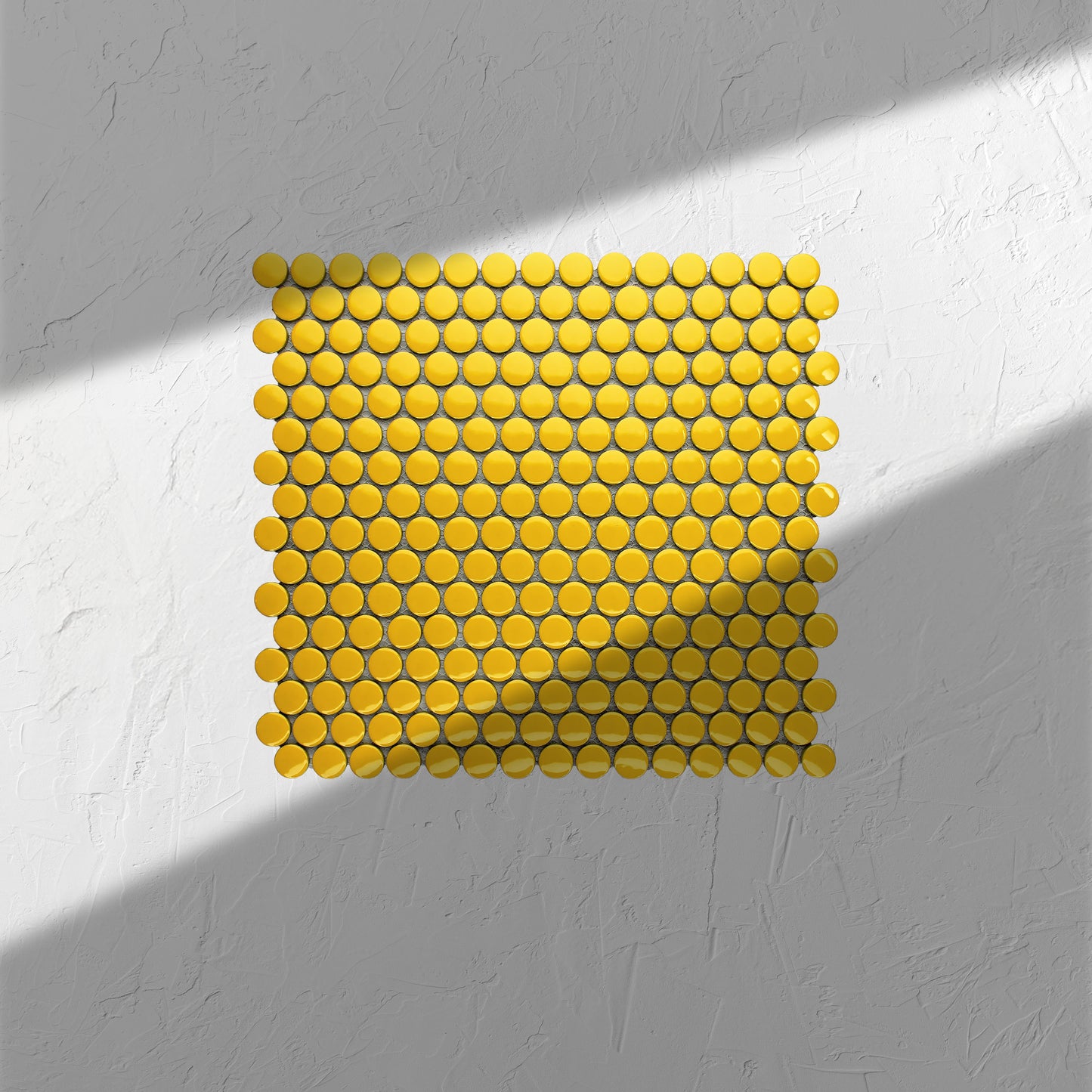 Yellow Gloss Diameter Glazed Porcelain Penny Round 19mm