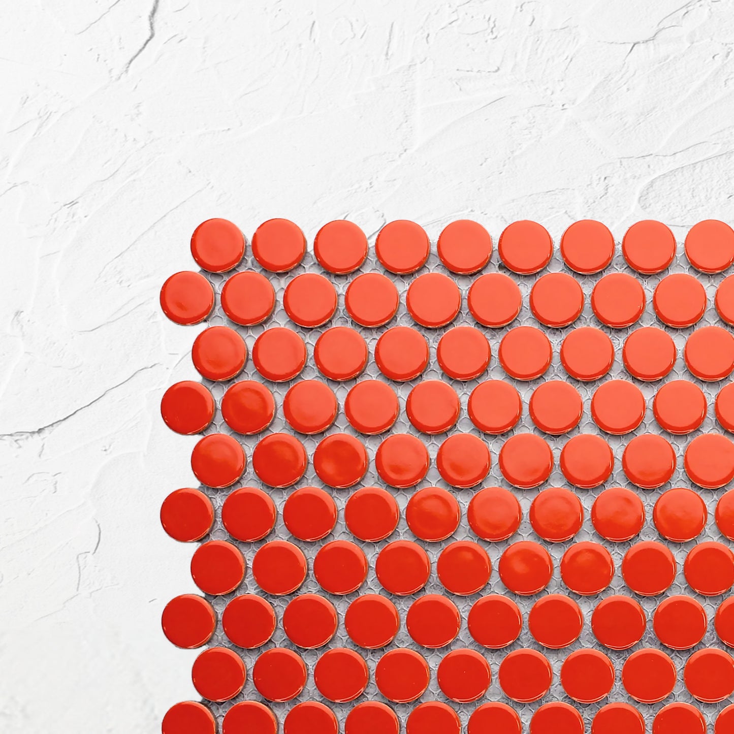 Orange Gloss Diameter Glazed Porcelain Penny Round 19mm