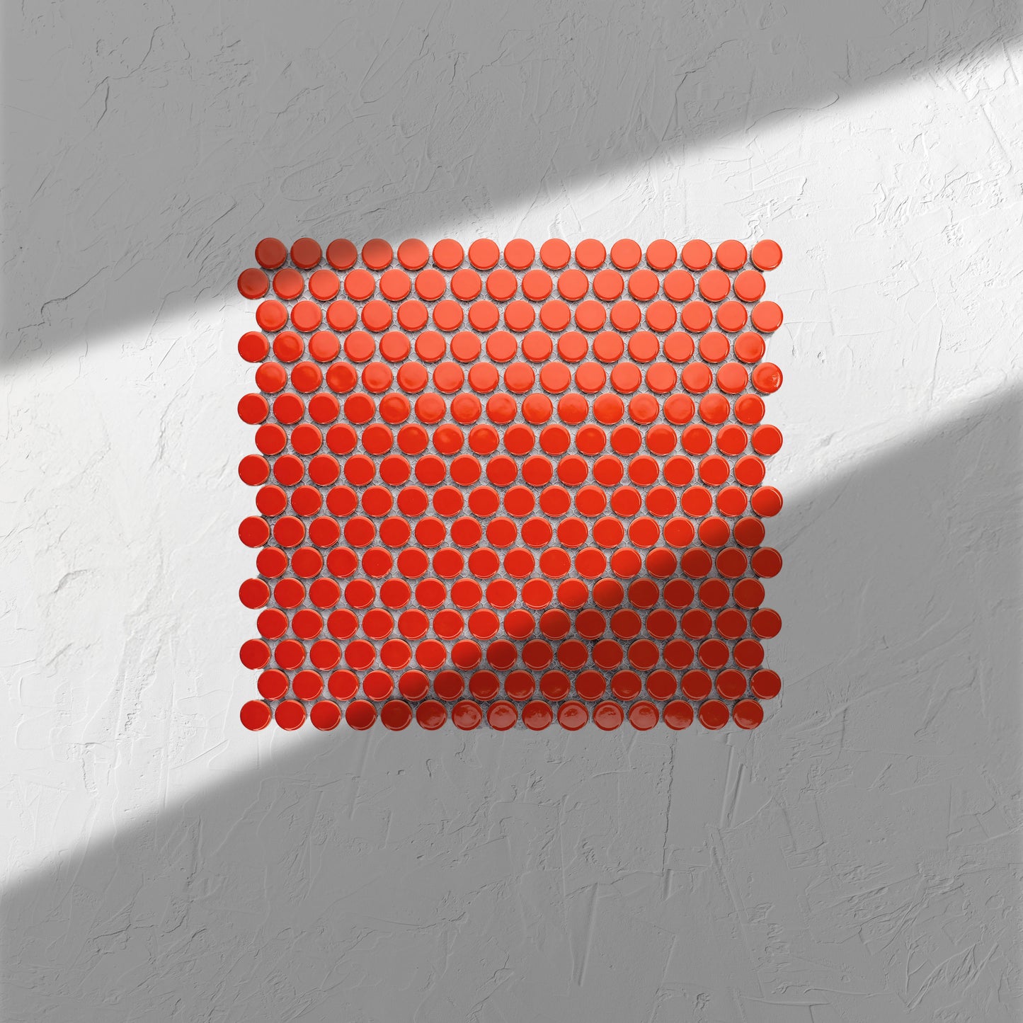 Orange Gloss Diameter Glazed Porcelain Penny Round 19mm