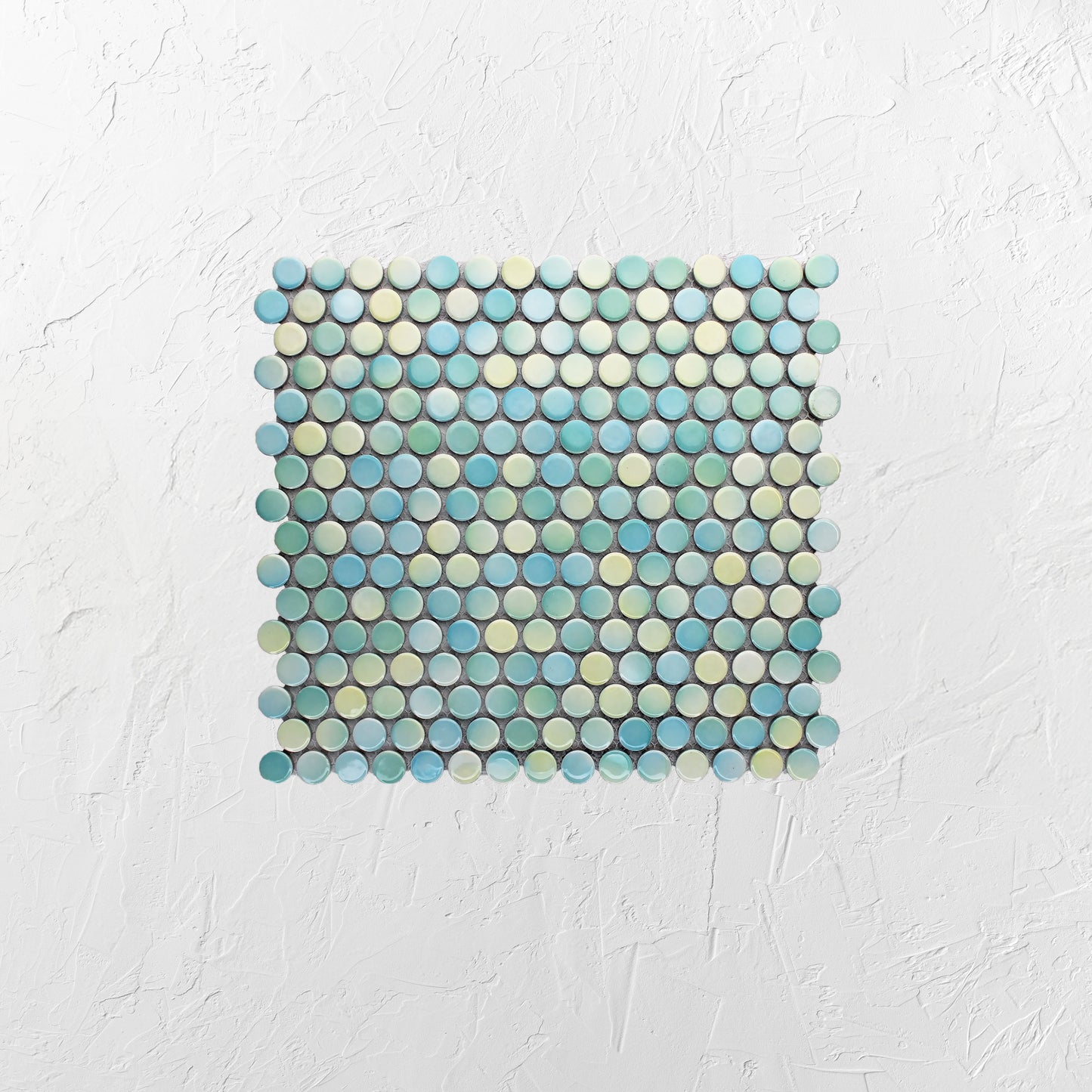 Aqua Mix Gloss Diameter Glazed Porcelain Penny Round 19mm