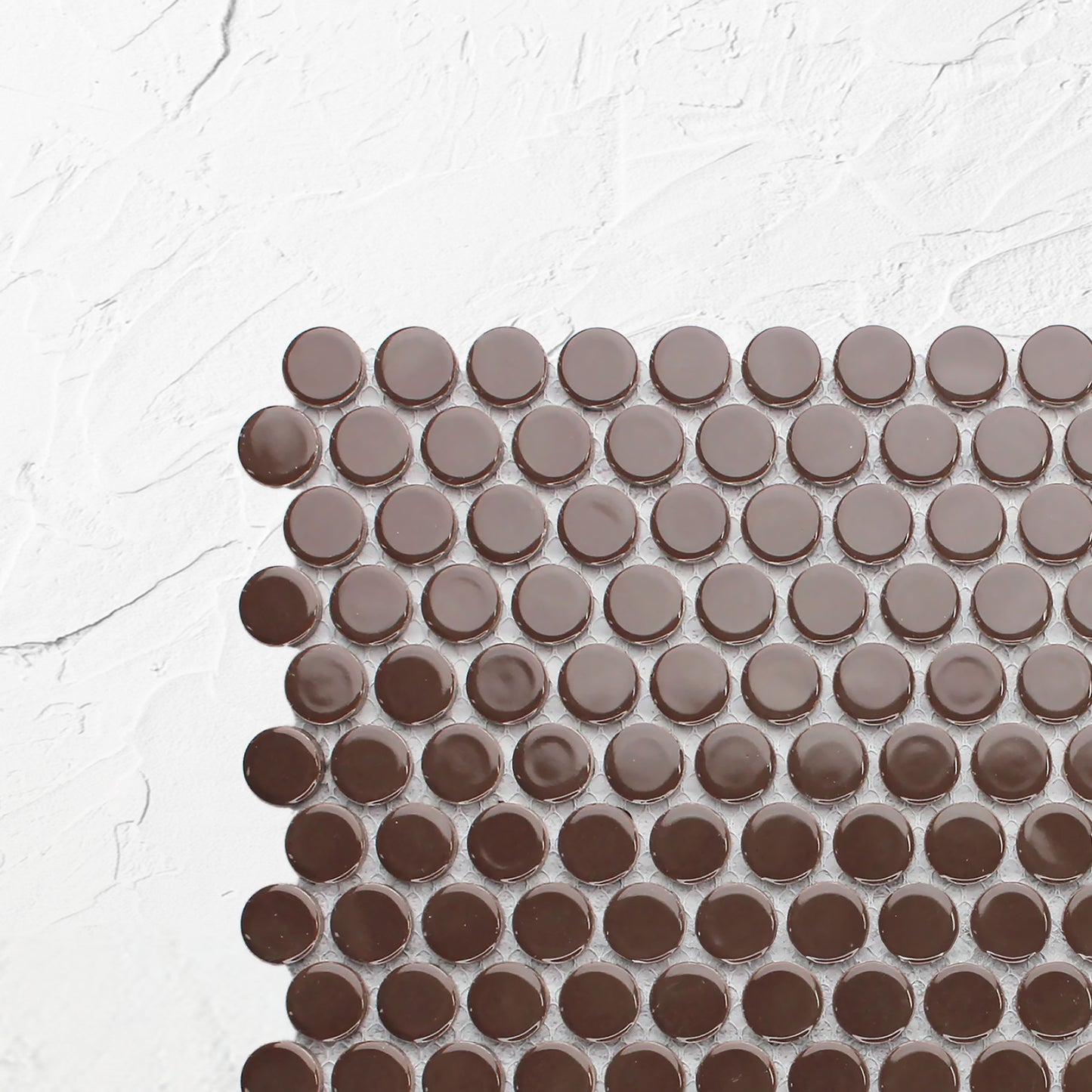 Cappuccino Gloss Diameter Glazed Porcelain Penny Round 19mm