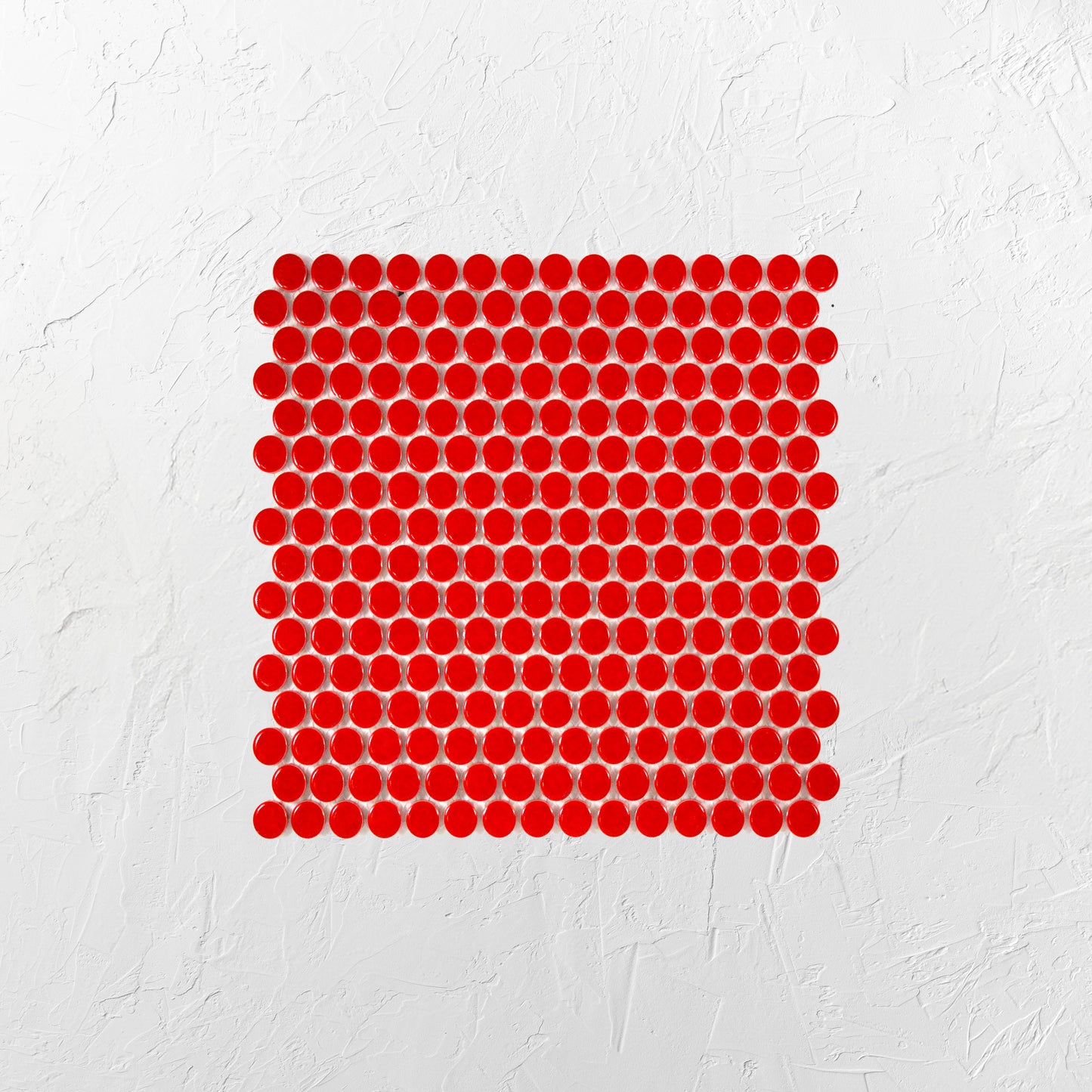 Red Gloss Diameter Glazed Porcelain Penny Round 19mm