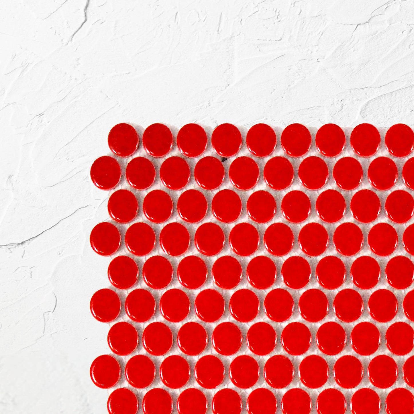 Red Gloss Diameter Glazed Porcelain Penny Round 19mm