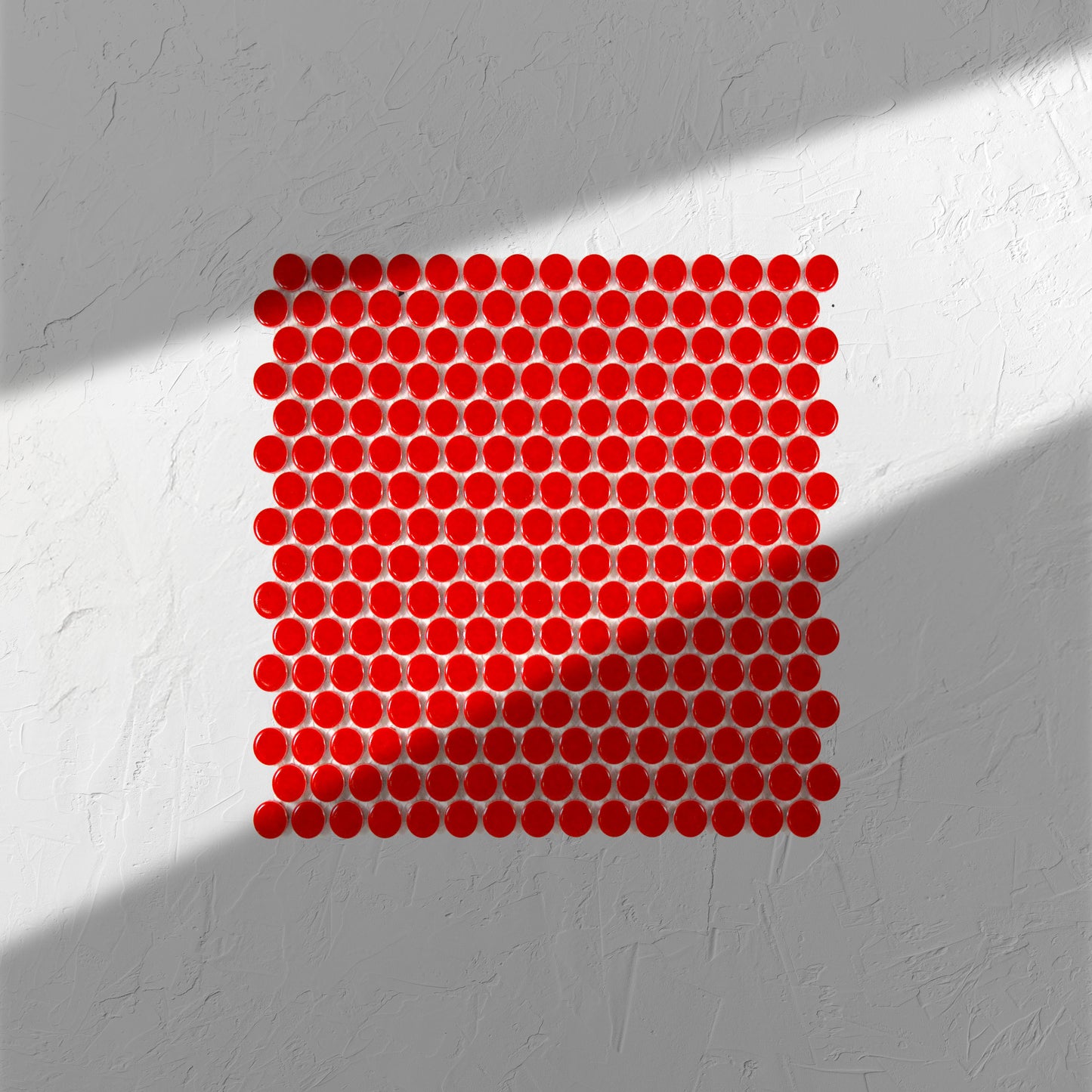 Red Gloss Diameter Glazed Porcelain Penny Round 19mm