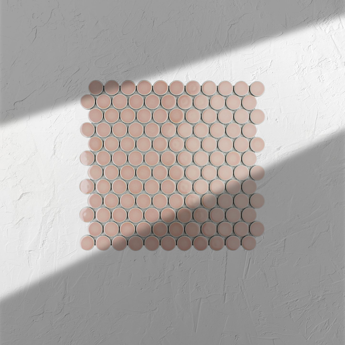 Pink Gloss Glazed Porcelain Penny Round 28mm Diameter