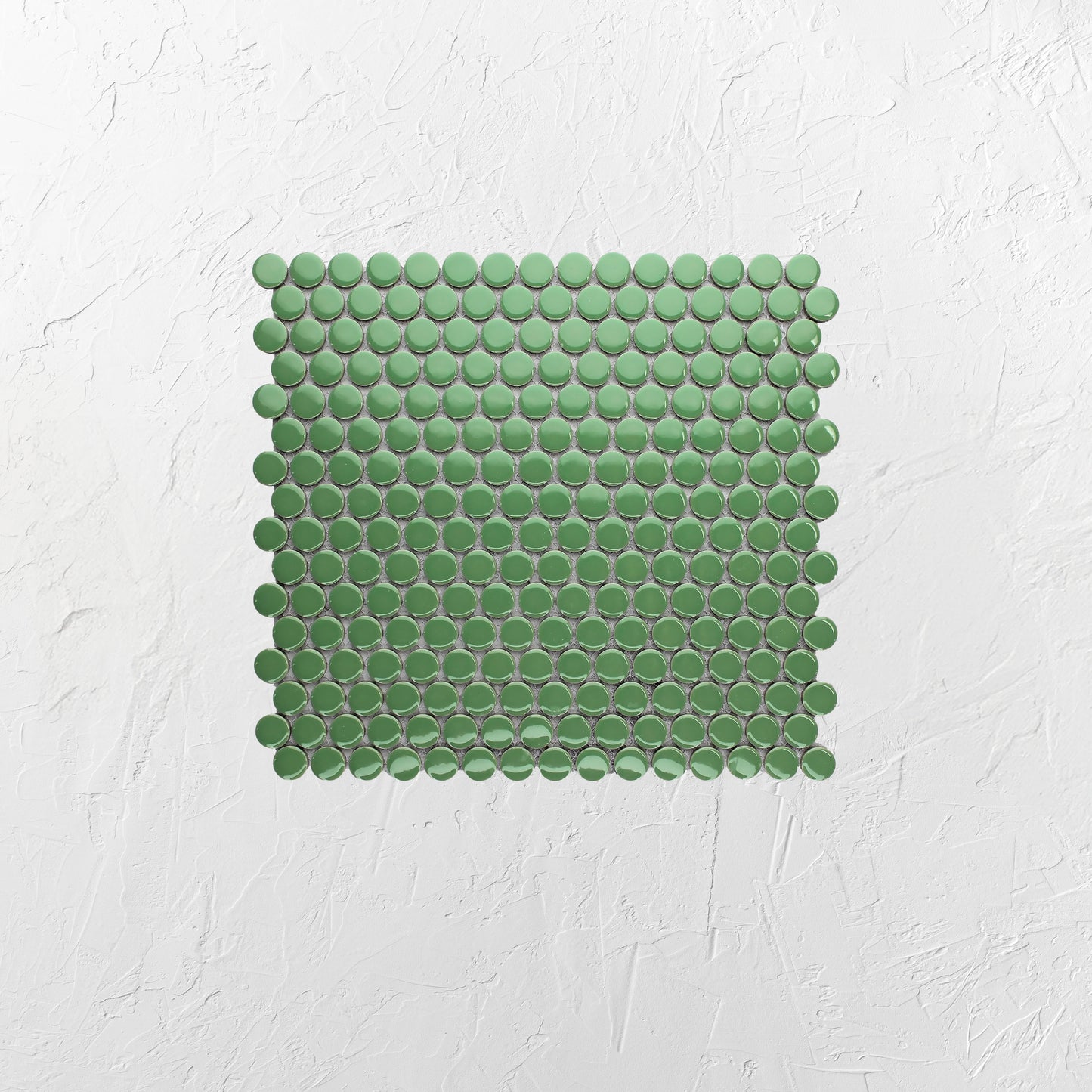Green Gloss Diameter Glazed Porcelain Penny Round 19mm
