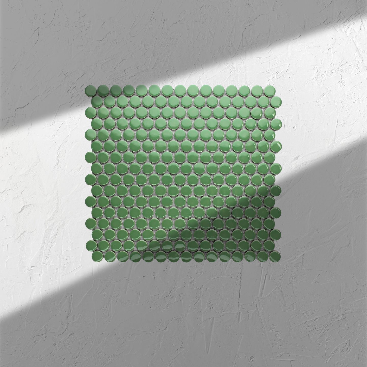 Green Gloss Diameter Glazed Porcelain Penny Round 19mm