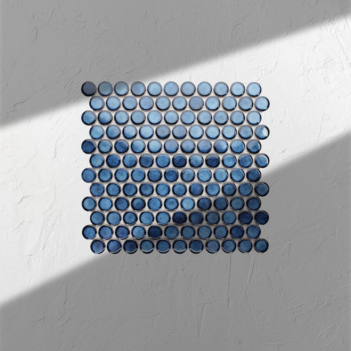 Shadow Blue Gloss Glazed Porcelain Penny Round 28mm Diameter