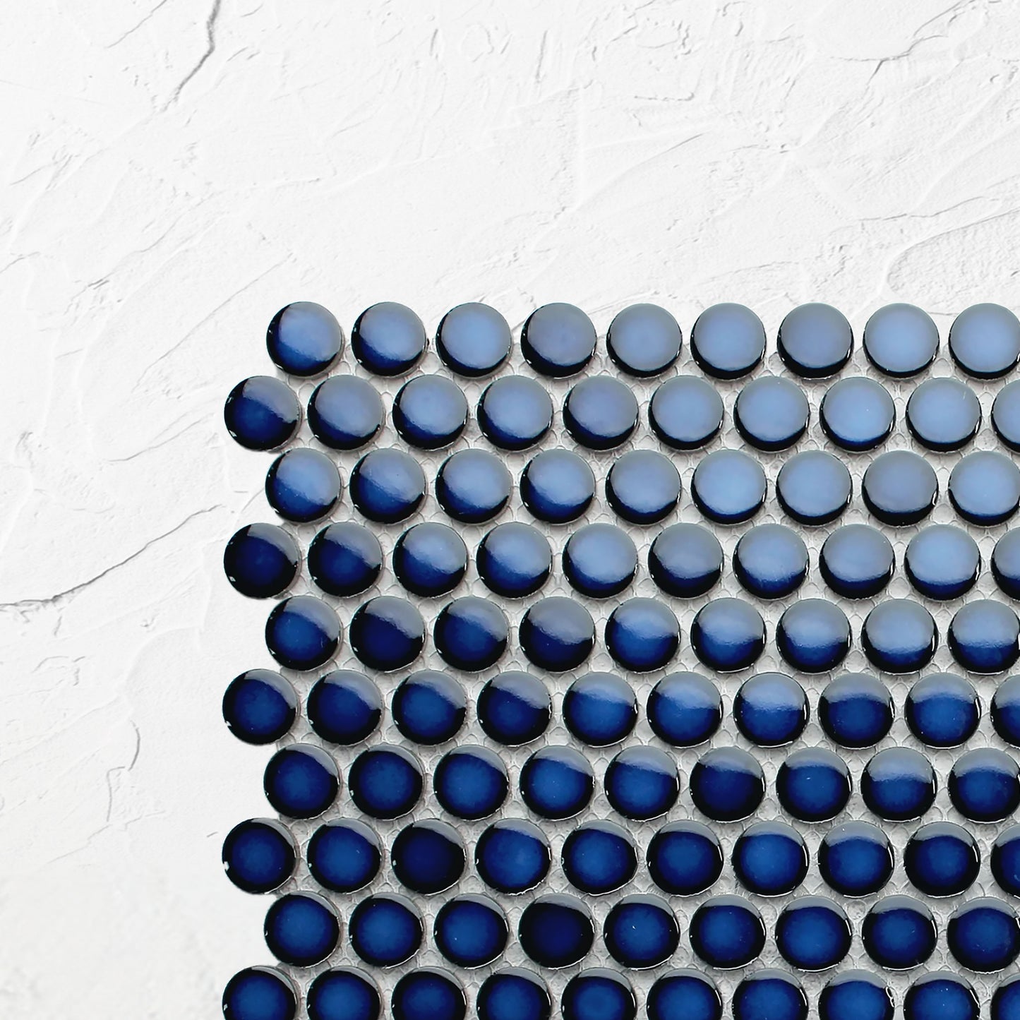 Cobalt Blue Gloss Diameter Glazed Porcelain Penny Round 19mm
