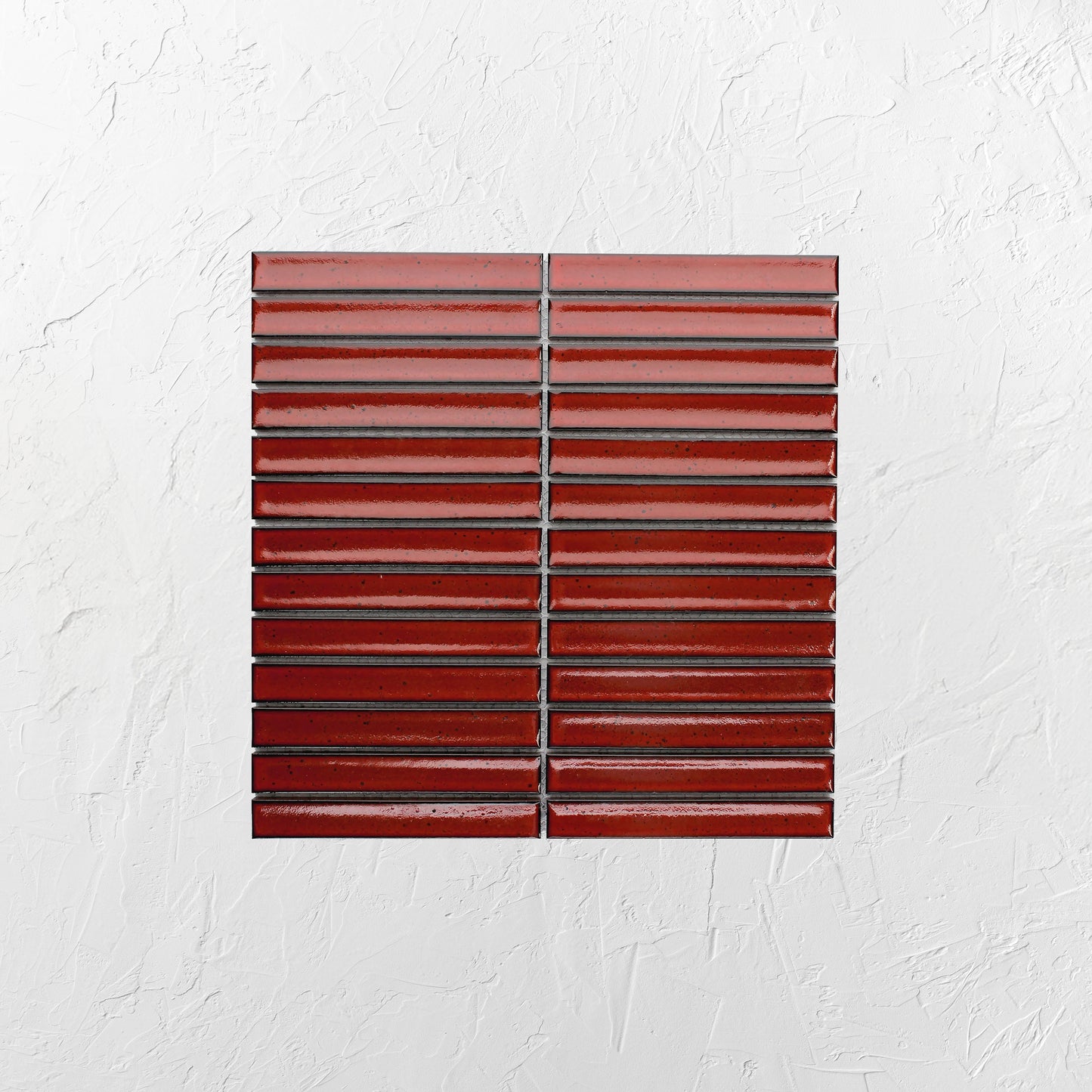 Antique Terracotta Red Speckled Gloss Concave Porcelain Glazed Finger 20x145mm