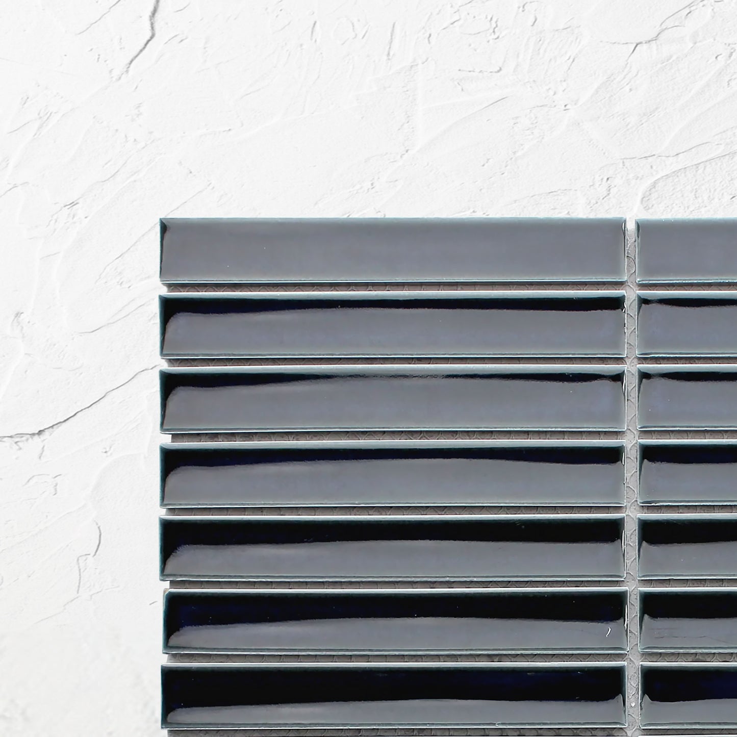 Dark Navy Gloss Concave Porcelain Glazed Finger 20x145mm