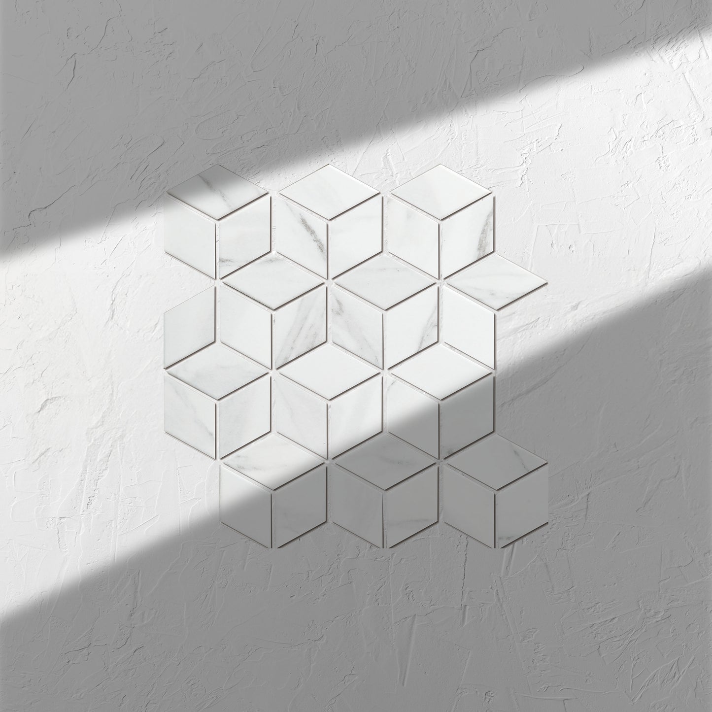 Carrara Look Matte Porcelain Glazed Cube 48x48mm