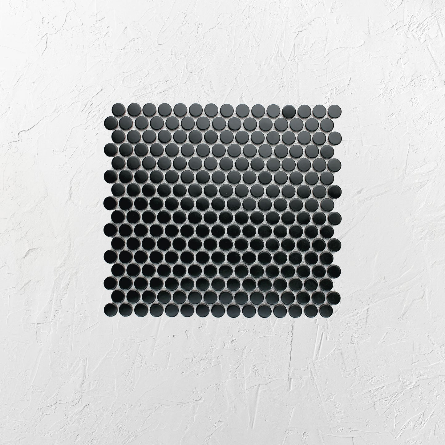 Black Matte Diameter Glazed Porcelain Penny Round 19mm