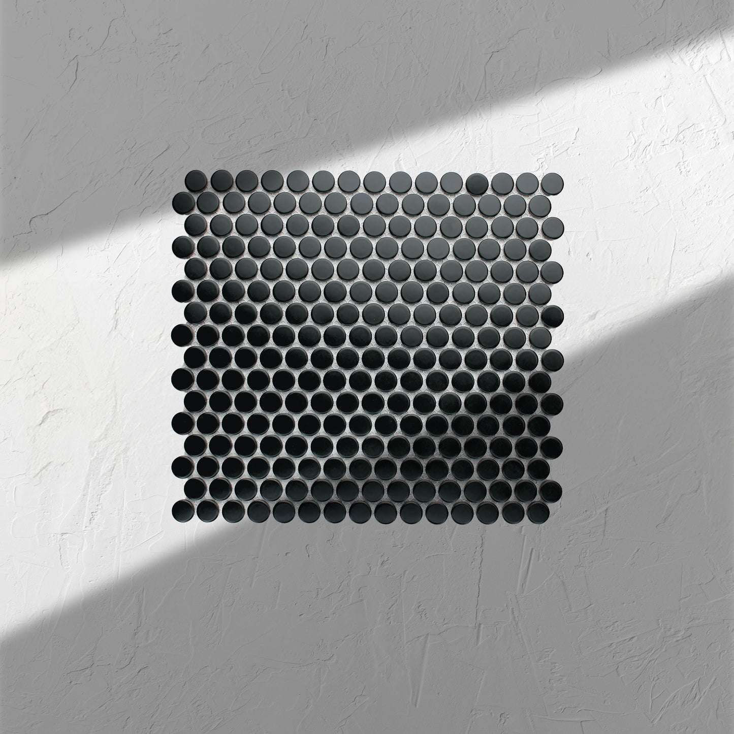 Black Matte Diameter Glazed Porcelain Penny Round 19mm