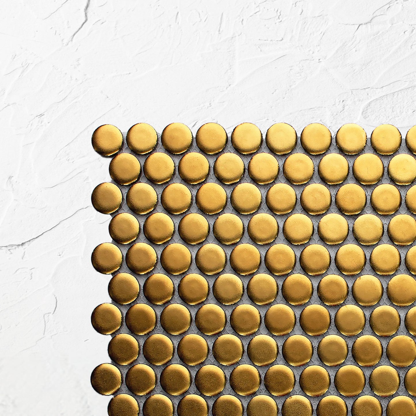 Gold Plated Matte Diameter Glazed Porcelain Penny Round 19mm