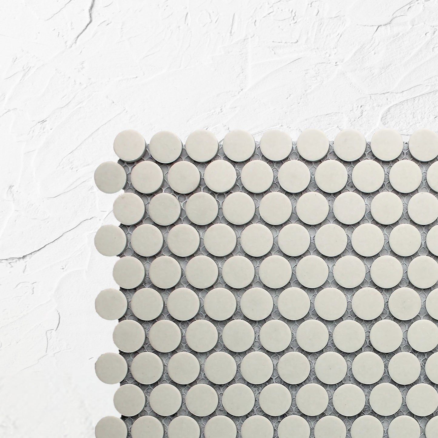 Off White Penny Round Unglazed 19mm