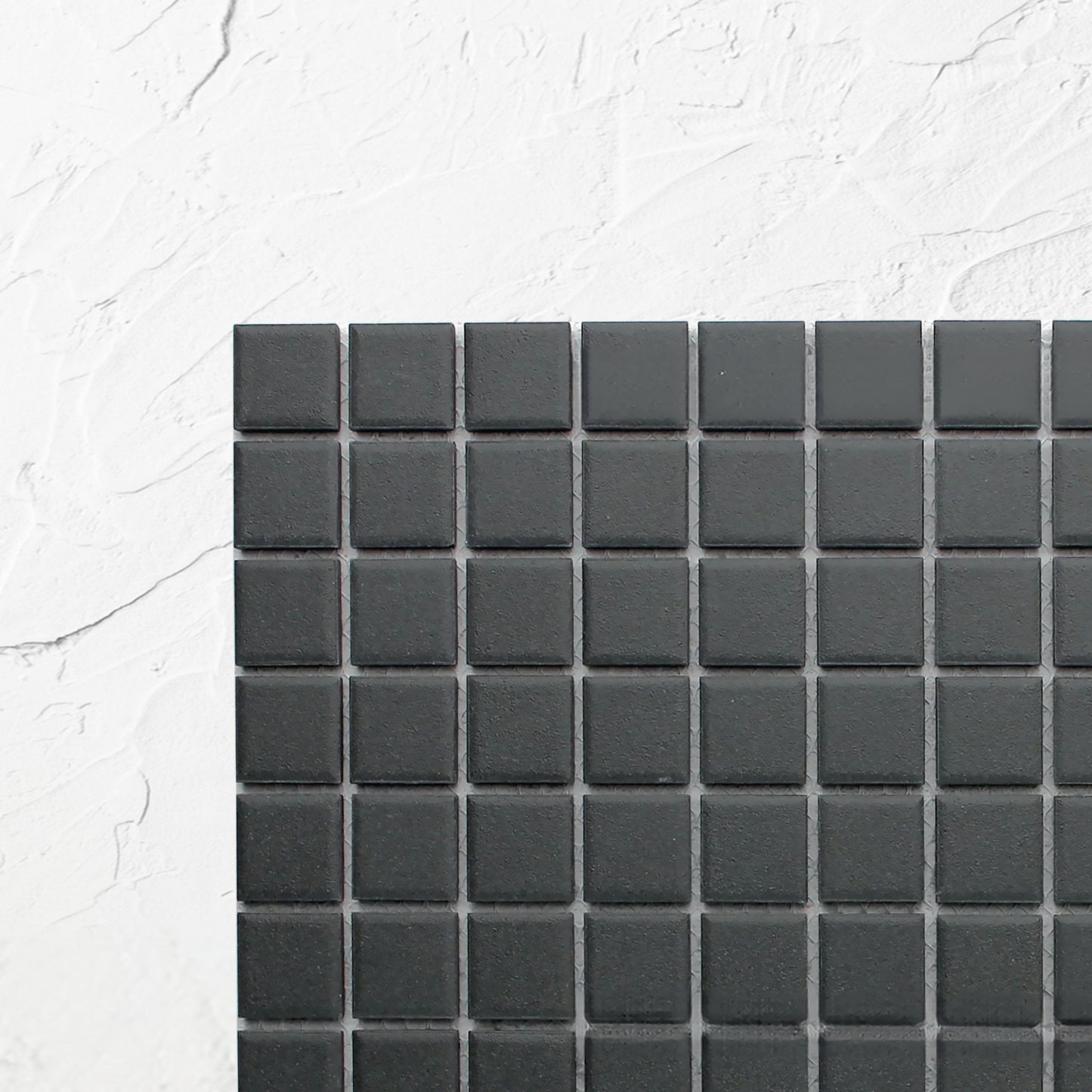 Black Unglazed 23mm Square 23x23mm