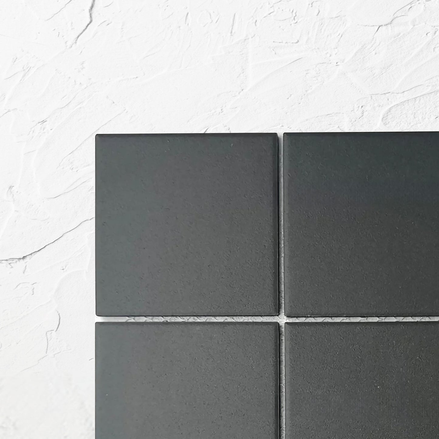 Black Unglazed 97x97mm Square