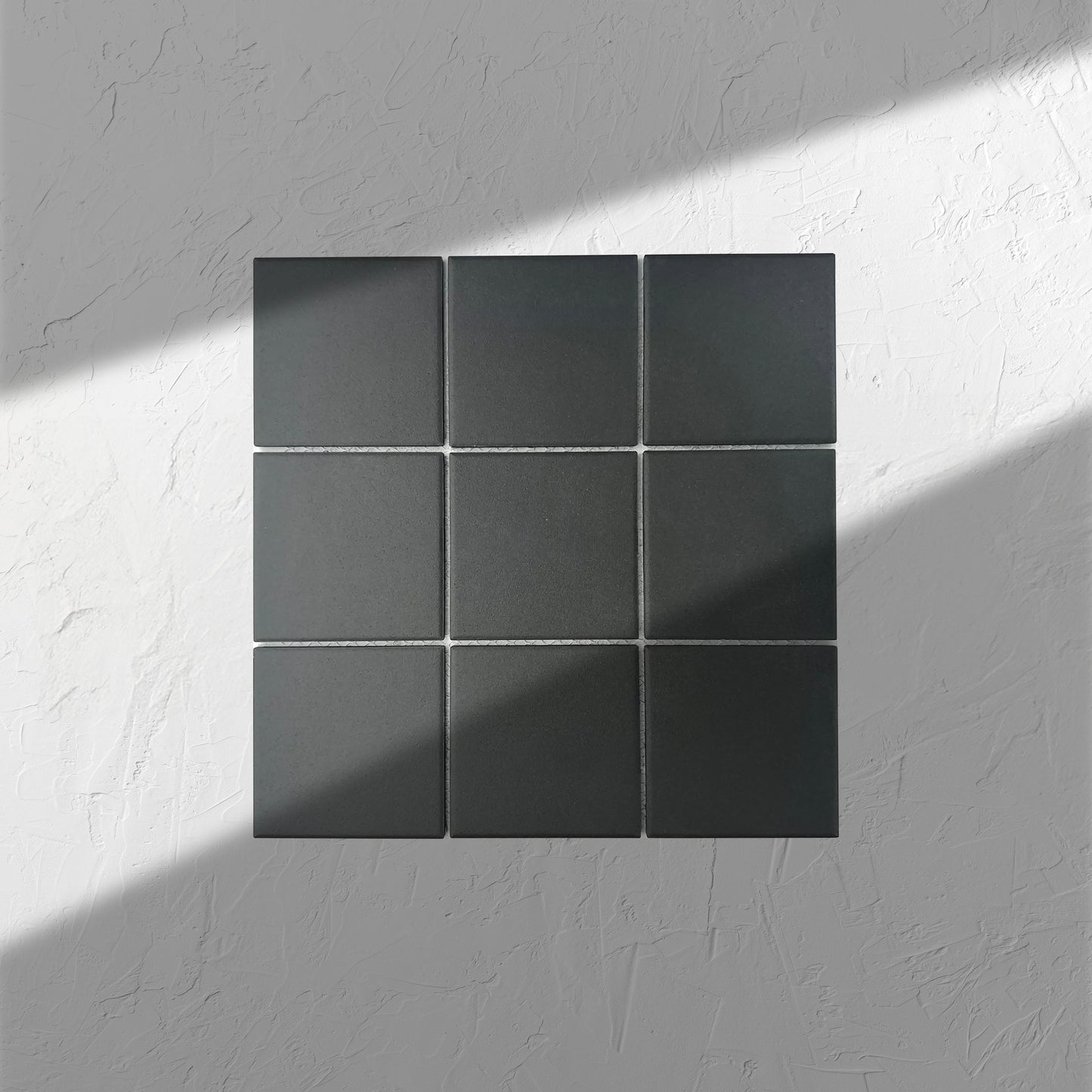 Black Unglazed 97x97mm Square