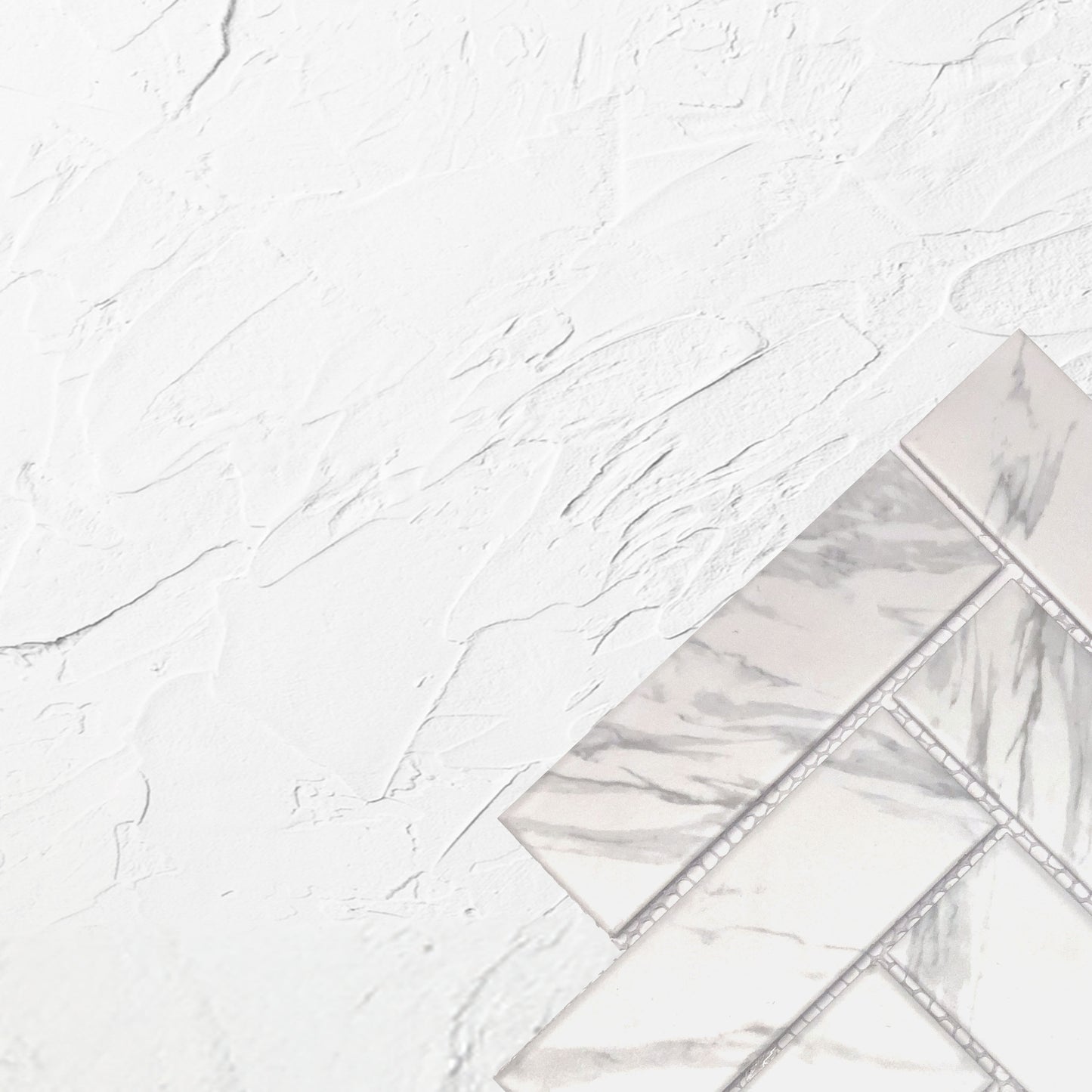 Carrara Look Matte Porcelain Glazed Herringbone 45x145mm