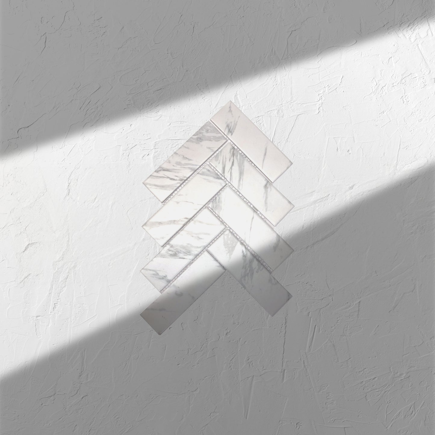 Carrara Look Matte Porcelain Glazed Herringbone 45x145mm