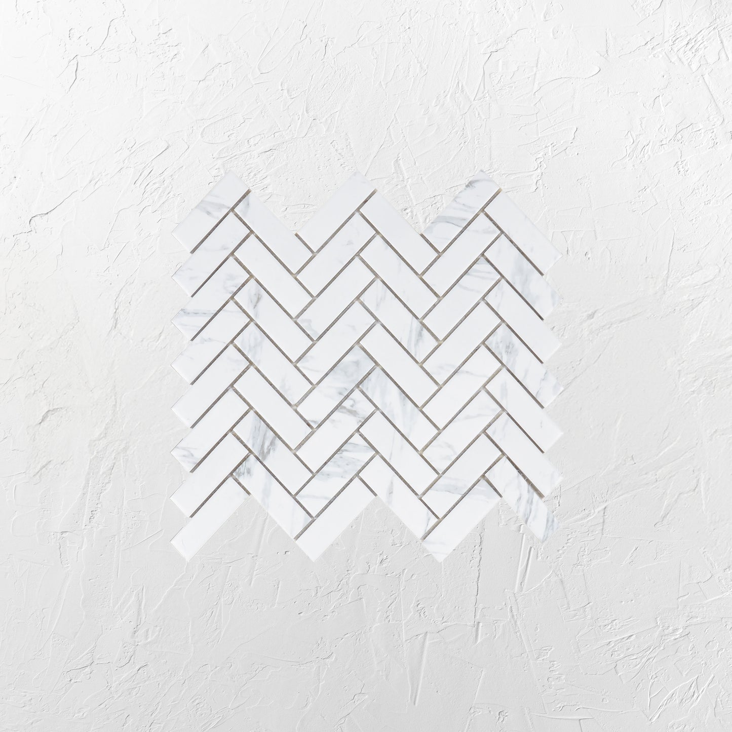 Carrara Look Matte Porcelain Glazed Herringbone Bond 72x22mm