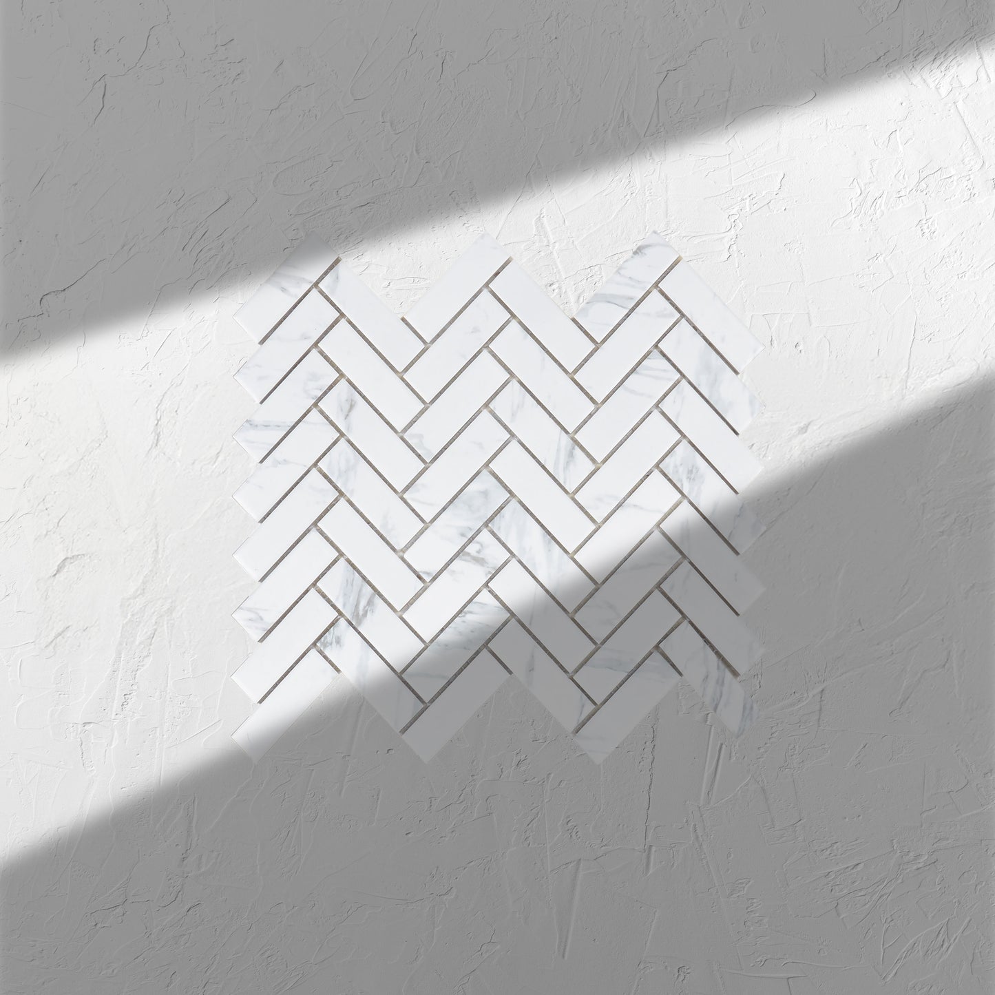 Carrara Look Matte Porcelain Glazed Herringbone Bond 72x22mm