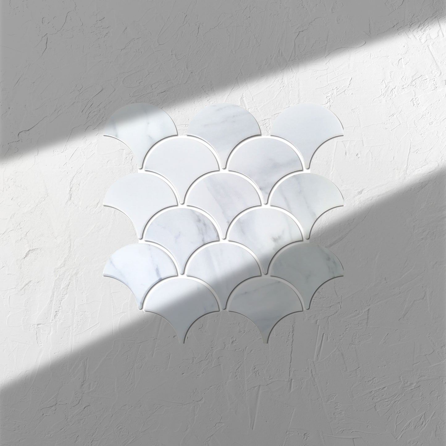 Carrara Look Matte Porcelain Glazed Fishscale 95x87mm